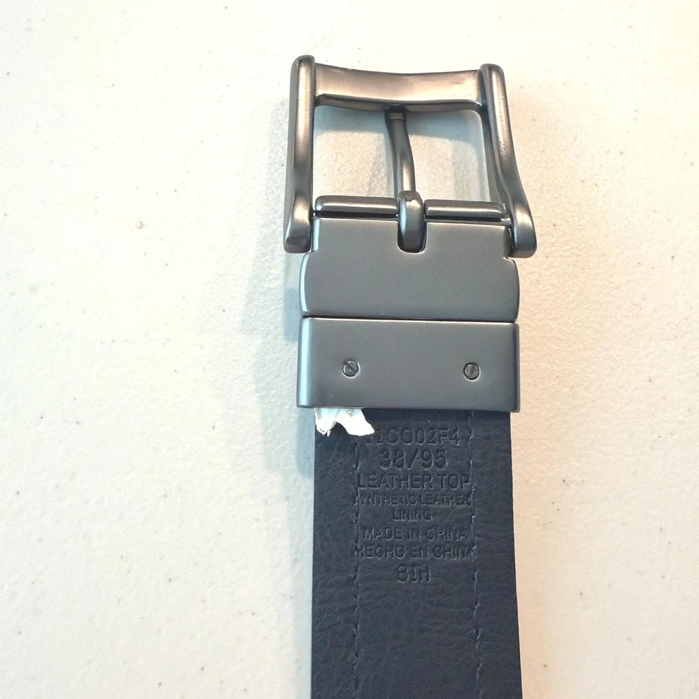 Columbia Reversible Buck Leather Top Belt 38 Brown/Black 11CO02F4